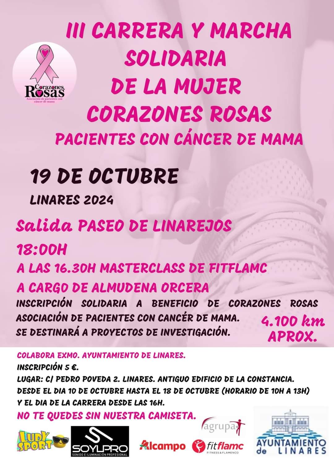 III CARRERA Y MARCHA   DE LA MUJER  CORAZONES ROSAS A BENEFICIO DEL CANCER DE MAMA