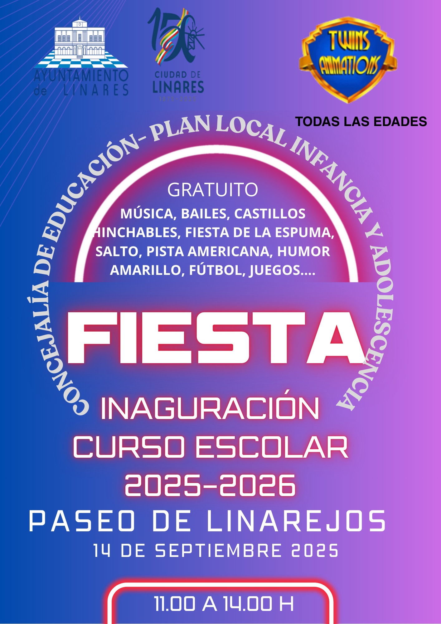 Imagen de Linares da la bienvenida al curso escolar 2025-2026 con una gran fiesta en el Paseo de Linarejos
