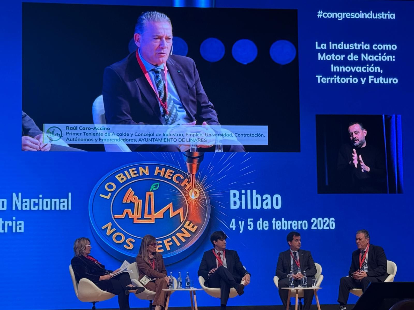 Linares refuerza su apuesta industrial en el VIII Congreso Nacional de Industria celebrado en Bilbao