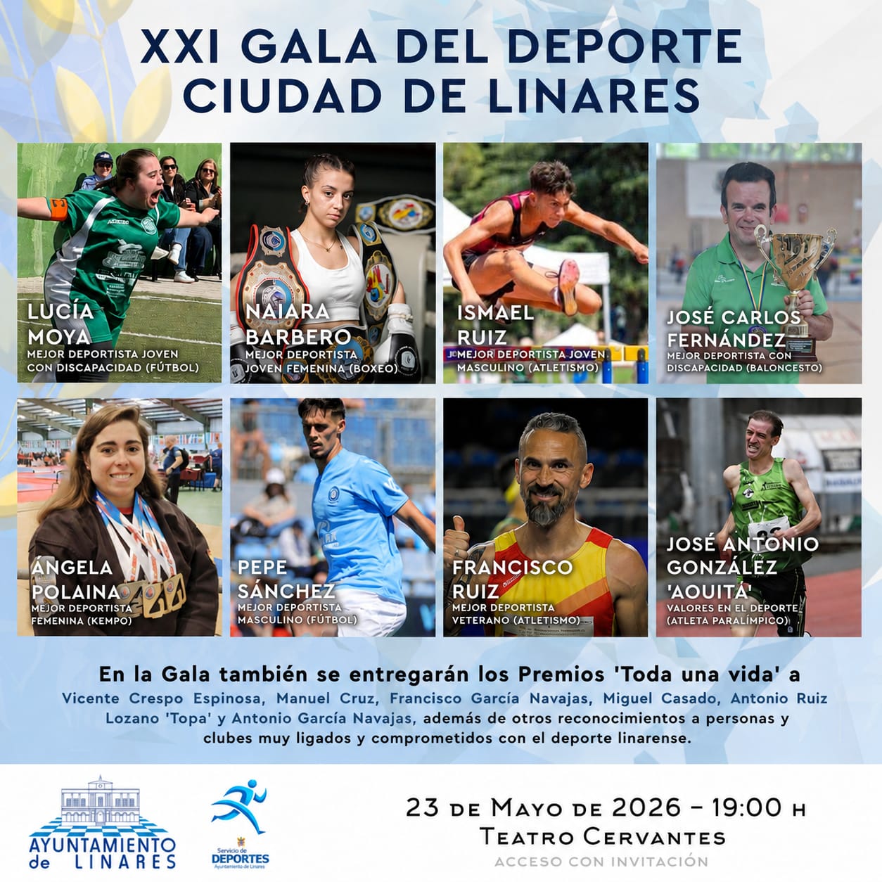 El Ayuntamiento de Linares entrega este sábado los XXI Premios del Deporte